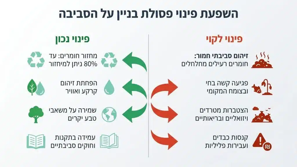 מכולת פינוי פסולת מוצבת באתר בנייה מסודר באזור הדרום